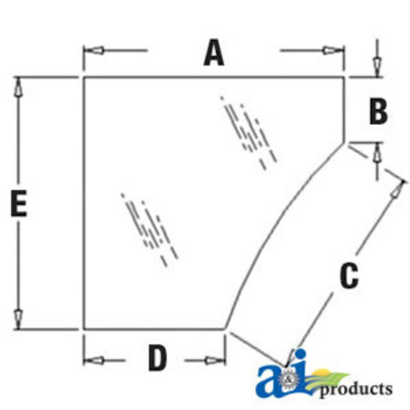 A & I PRODUCTS Glass, Door, Lower (RH) 42" x42" x2" A-T165158